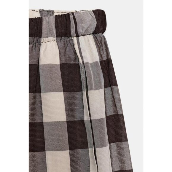 ZARA ZW COLLECTION GINGHAM CHECK TROUSERS - Picture 9 of 9